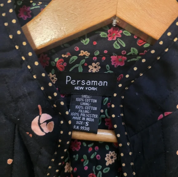 Persaman Floral Quilted Jacket Cotton Cottage Core Preppy Wrstern Chic Womens S - Picture 3 of 7